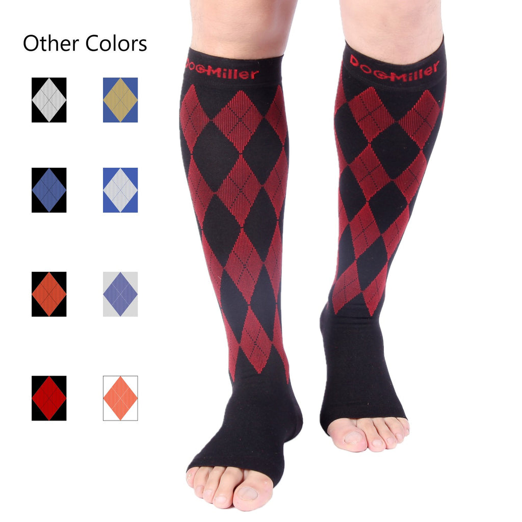 Open Toe Compression Socks 20-30 mmHg Argyle – Doc Miller