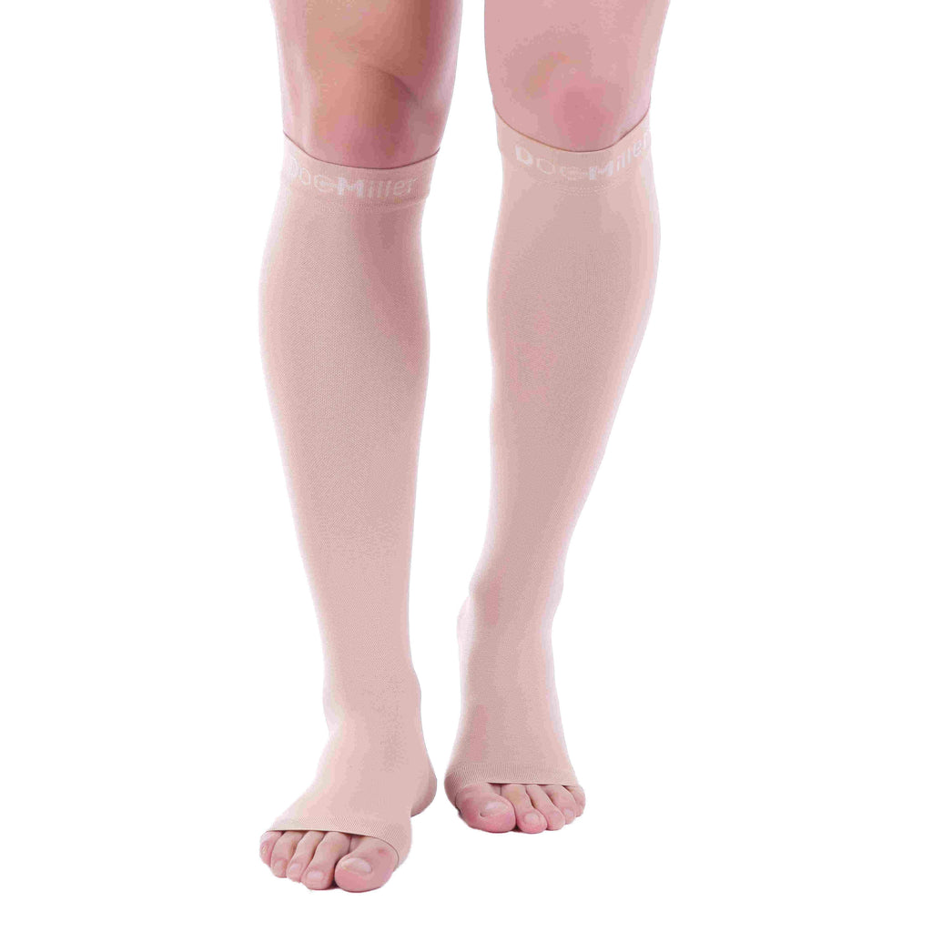 Premium Calf Compression Sleeve 20-30 mmHg TAN SKIN by Doc Miller