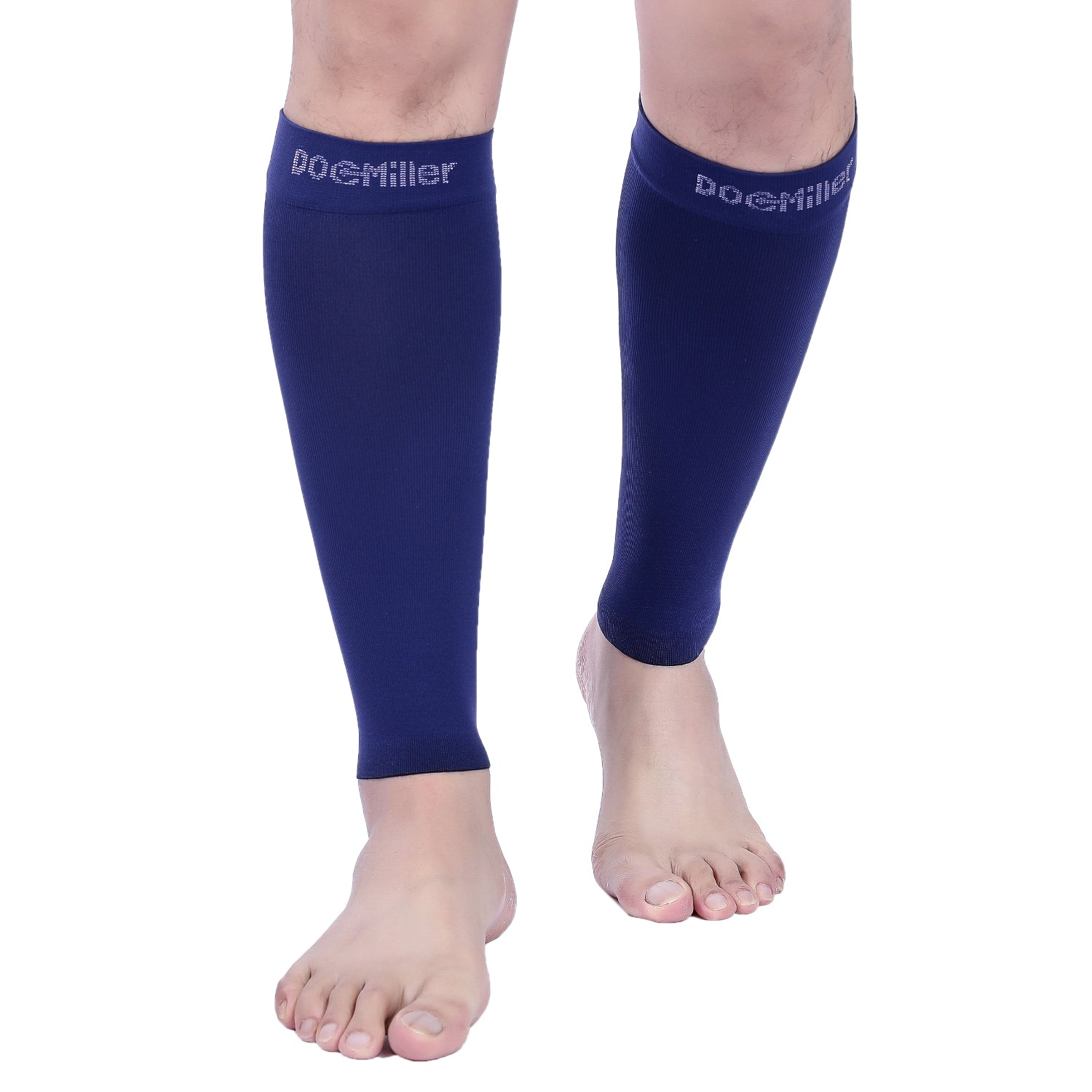Calf Sleeves, Navy over White - XS