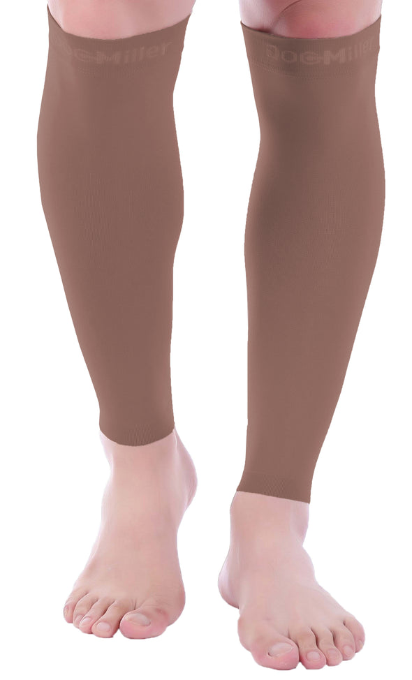 Calf Compression Sleeve 20-30 mmHg Chocolate by Doc Miller
