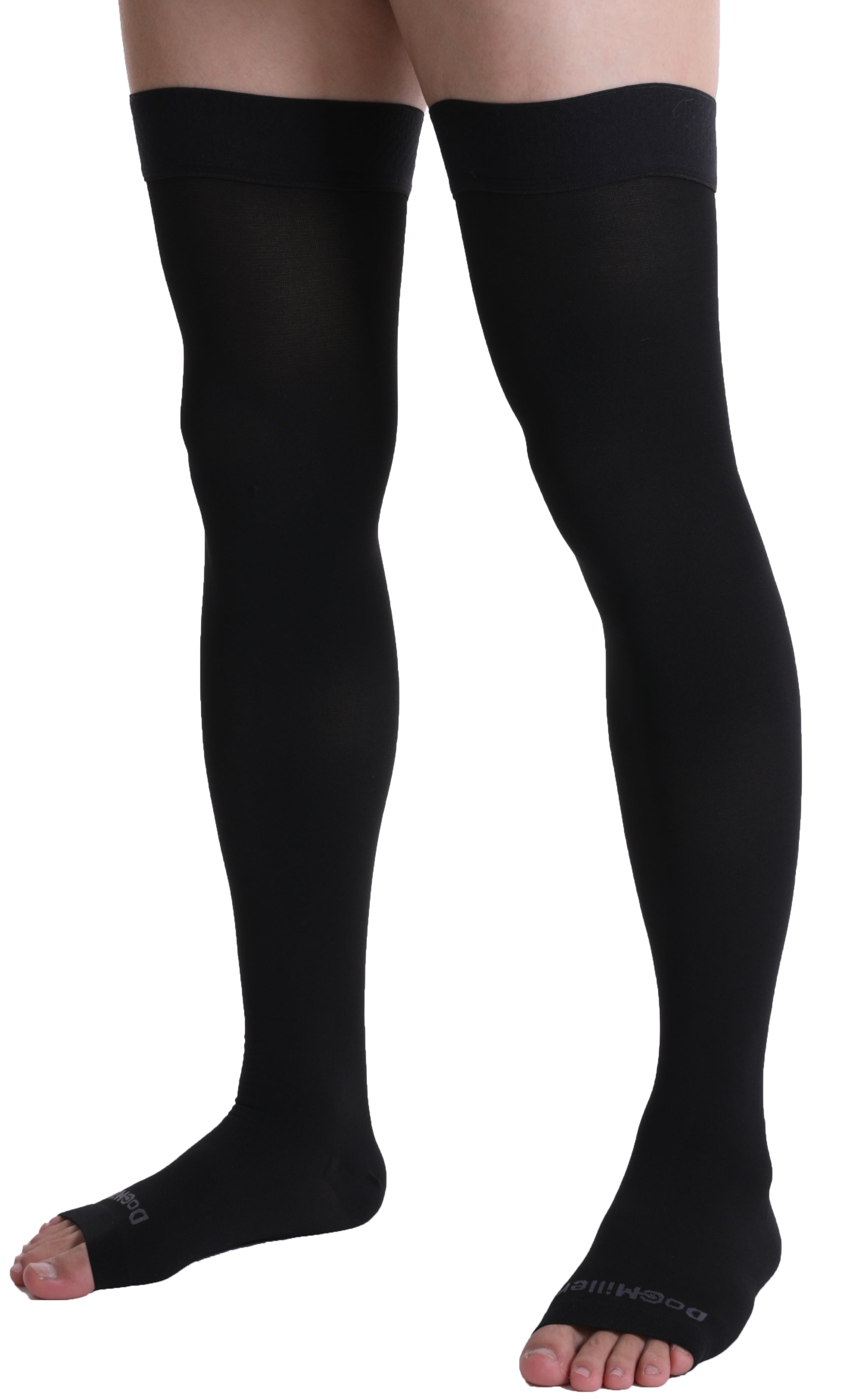 High Open Toe BLACK Opaque Compression Stockings – Doc Miller