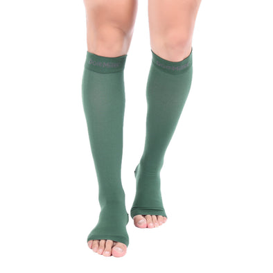 Open Toe Compression Sleeve 15-20 mmHg DARK GREEN by Doc Miller