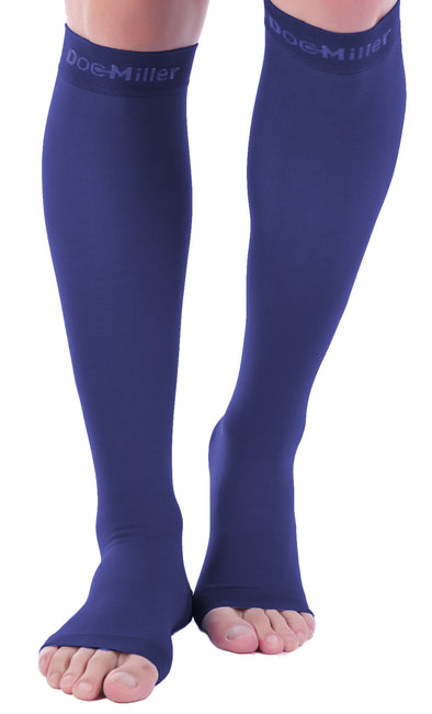 Open Toe Compression Sleeve 08-15 mmHg DARK BLUE by Doc Miller