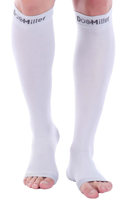 Open Toe Compression Sleeve 08-15 mmHg GRAY by Doc Miller
