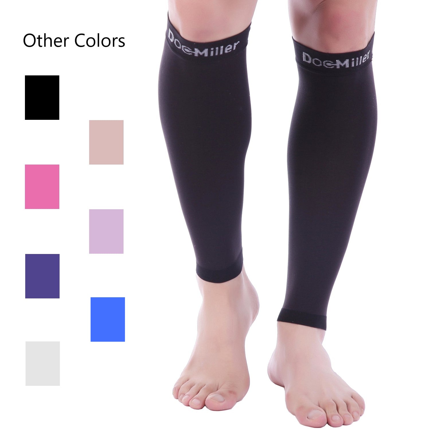 Run Forever Sports Calf Compression Sleeves, Nude, Size Large 