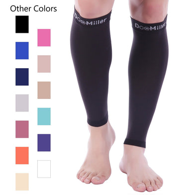Doc Miller Open Toe Compression Socks 2 Pair 20-30mmHg Support Circulation  Recovery Shin Splints Varicose Veins Skin/Nude Large