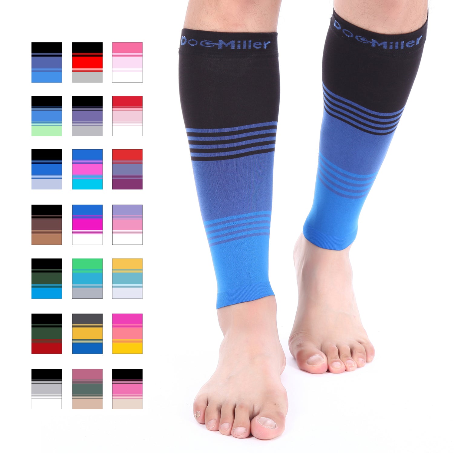 Premium Calf Compression Sleeve 20-30 mmHg RED/BLUE/PURPLE by Doc Mill –  Doc Miller