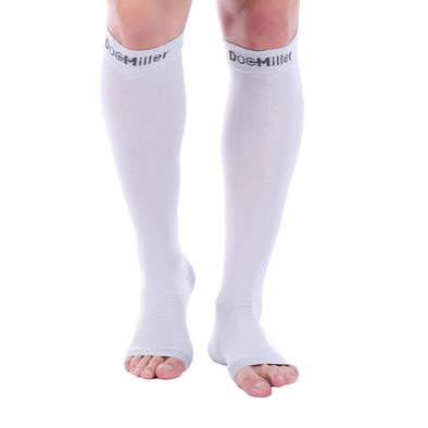 Open Toe Compression Sleeve 15-20 mmHg GRAY by Doc Miller