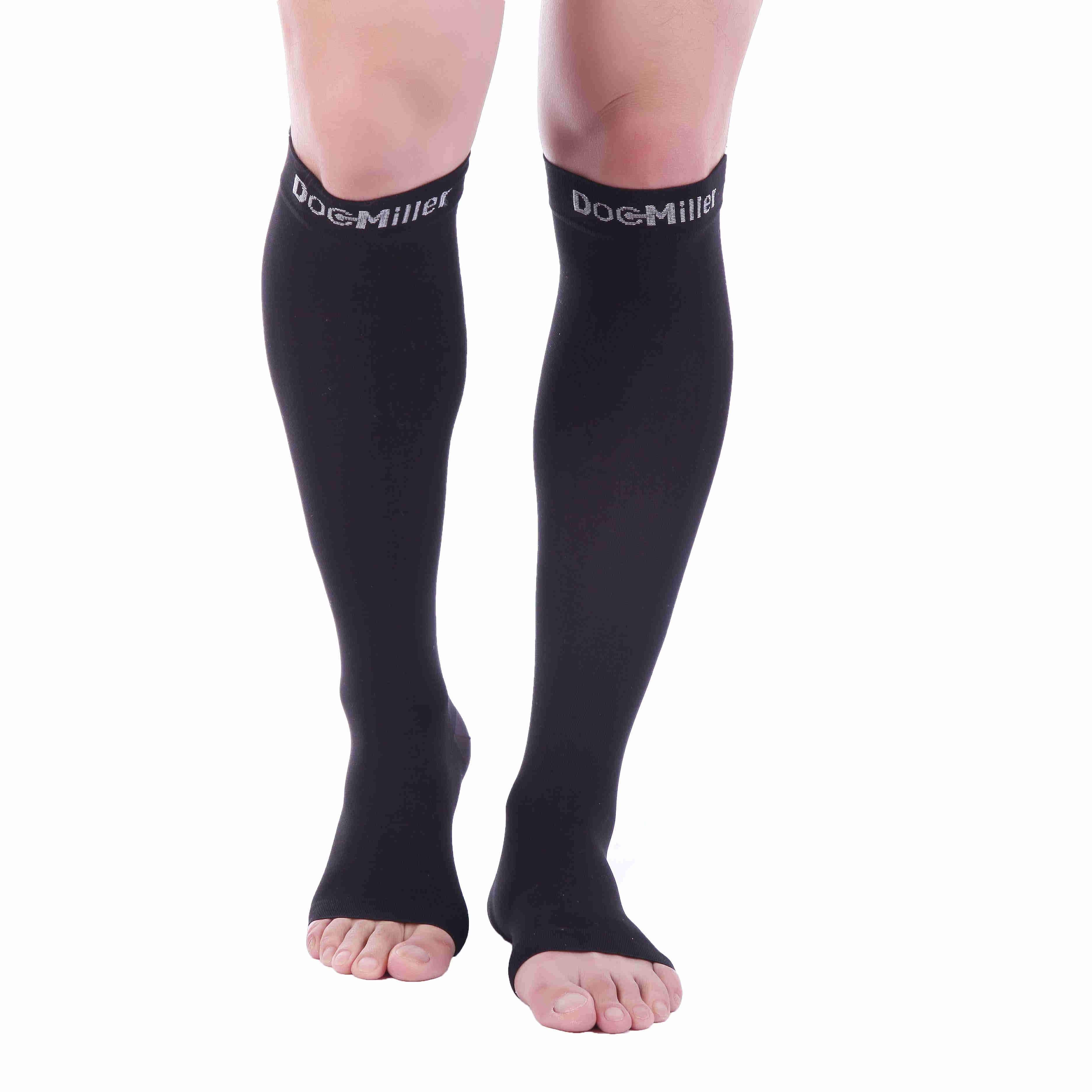 Doc Miller Open Toe Socks Compression Stockings 20-30 mmHg Varicose Veins  BLUE