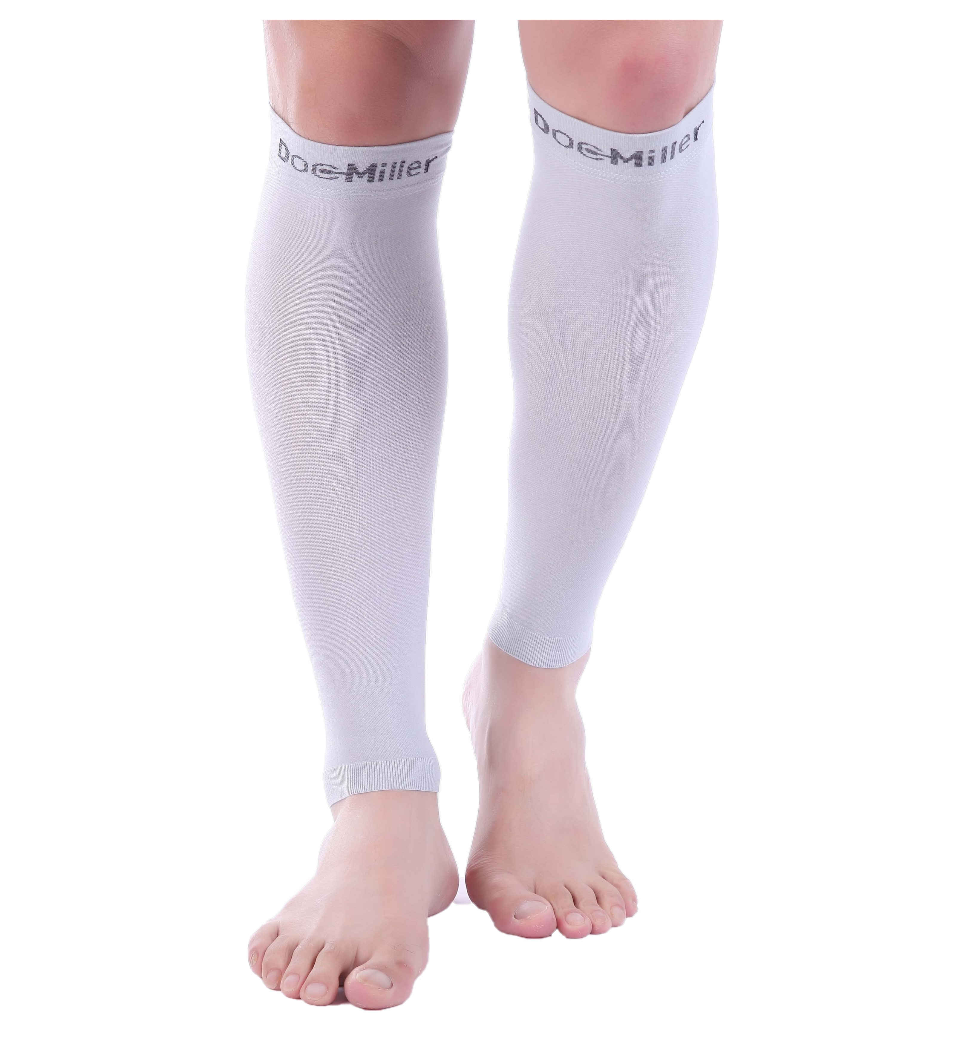 Premium Calf Compression Sleeve 15-20 mmHg GRAY by Doc Miller