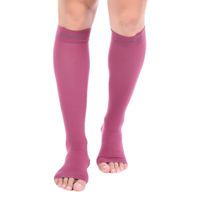 Open Toe Compression Sleeve 15-20 mmHg MAROON by Doc Miller