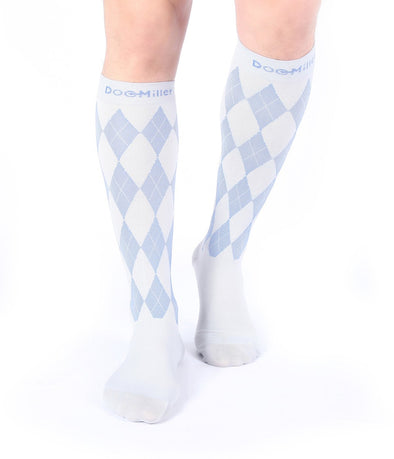 Closed Toe Compression Socks 20-30 mmHg  White and Blue