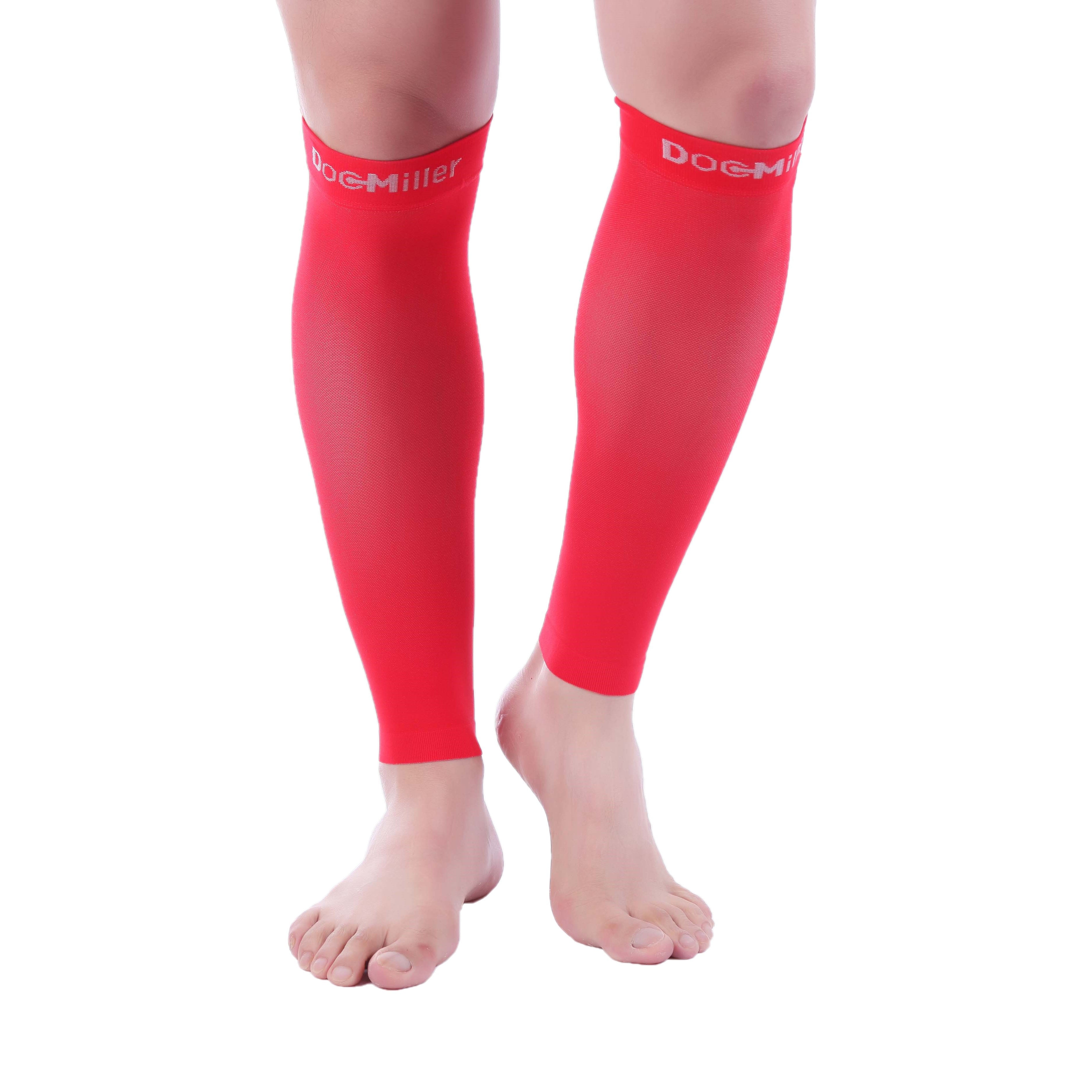 Premium Calf Compression Sleeve 20-30 mmHg RED by Doc Miller