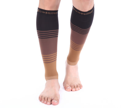 Doc Miller Calf Compression Sleeve Men and Women - 20-30mmHg Shin Splint Compression  Sleeve Recover Varicose Veins, Torn Calf and Pain Relief - 1 Pair Calf  Sleeves Skin Color - Large Size Large Skin