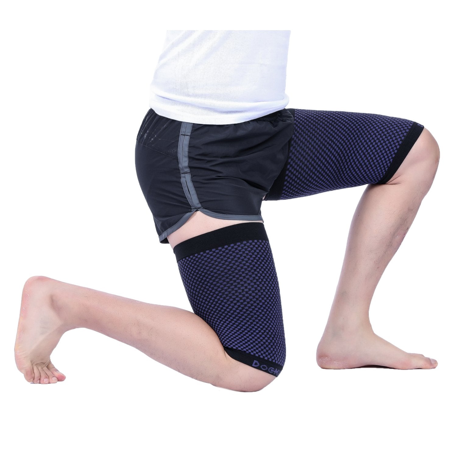Thigh Compression Sleeve - Hamstring Compression Sleeve (Pair) for Quad &  Groin Pain Relief & Recovery - Thigh Brace & Wrap Great for Running &  Injury